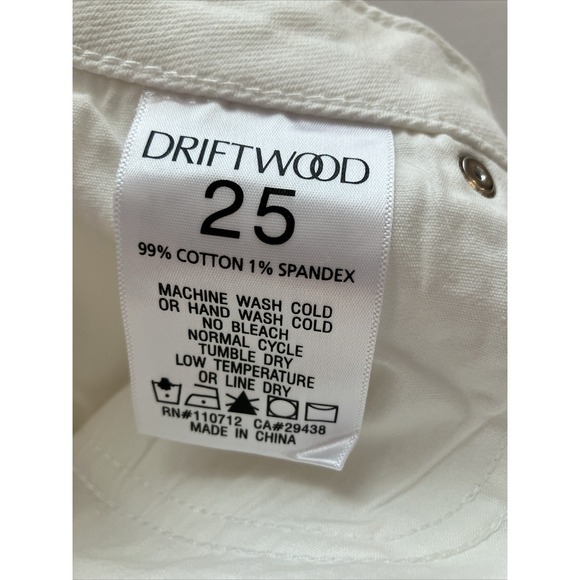 Driftwood Embroidered Floral Jeans Womens 25 White Crop Denim Red Blue Boho NWT - Picture 15 of 16